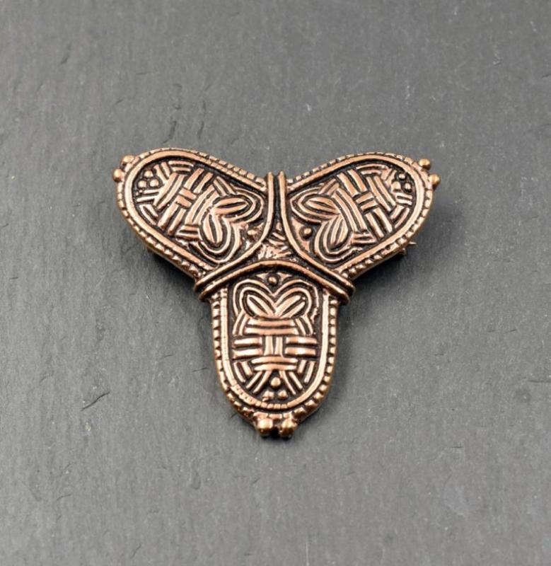 Wikinger Kleeblattfibel im Borre Stil aus Bronze